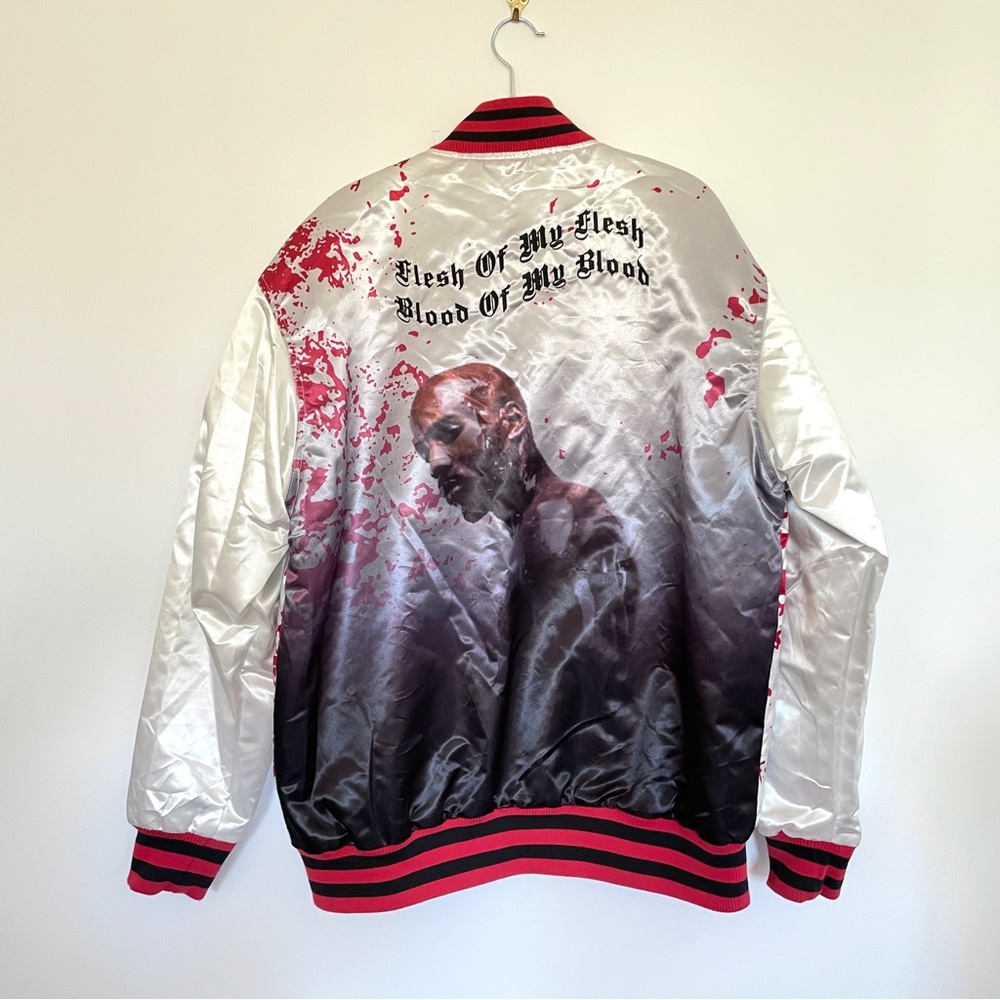 DMX Satin Varsity Satin Jacket Hip Hop Streetwear Headgear Classics 2XL Bomber